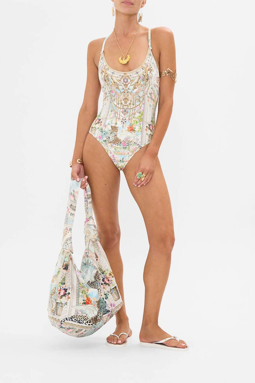 NEW CAMILLA scoop neck one piece with buttons in we always have alexandria